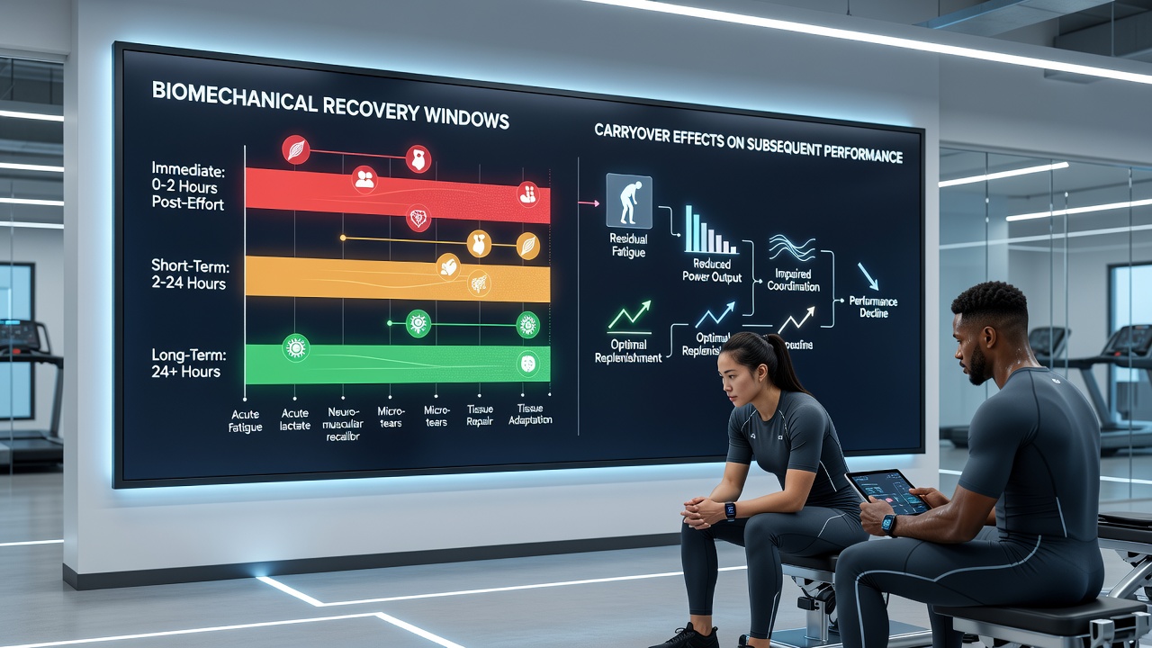 Detailed analysis of biomechanical data showing muscle recovery timelines across different sports
