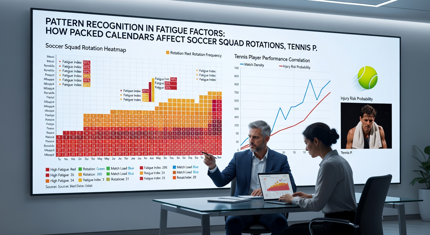 Chart illustrating recovery timelines and performance metrics for soccer teams, tennis players, and racehorses under high-frequency competition