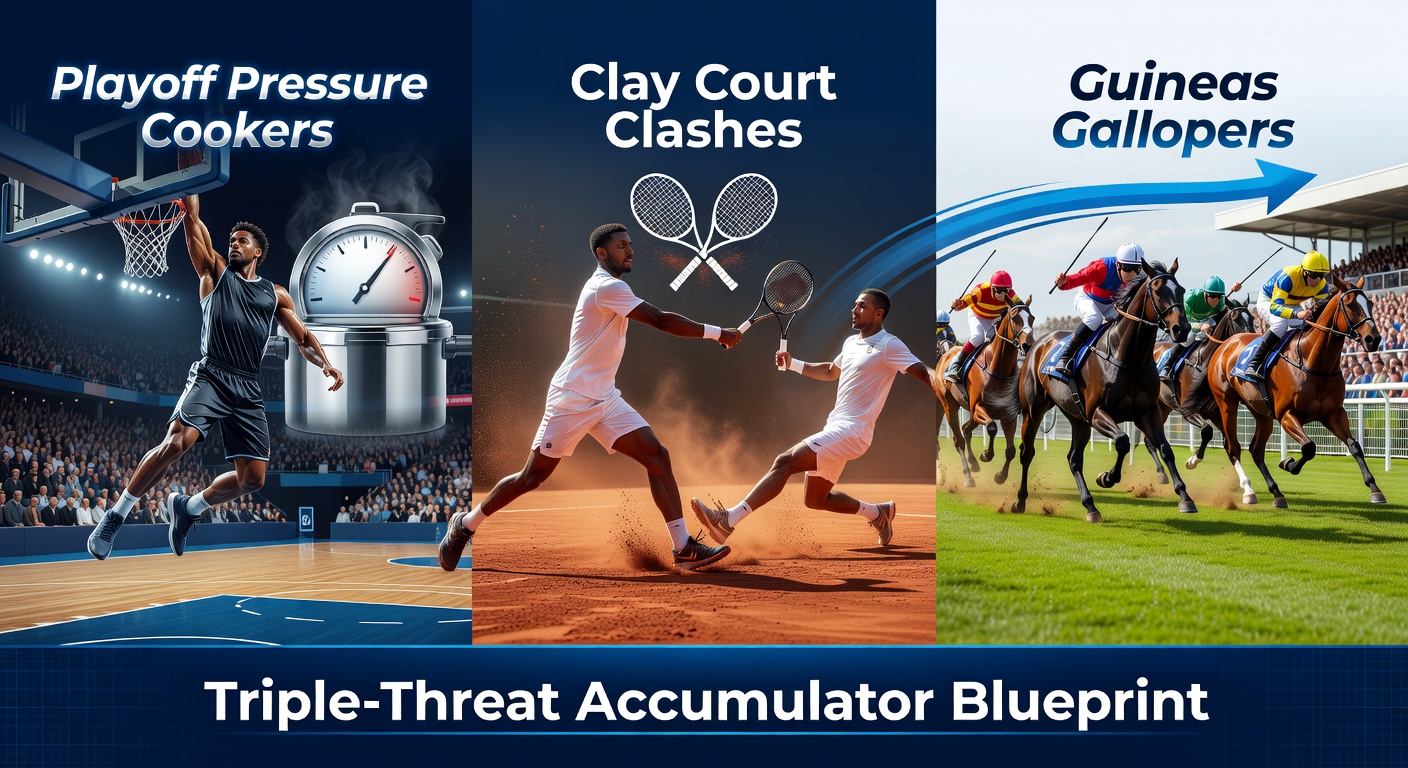 Close-up of a clay court slide, NBA players in a tense huddle, and a Guineas hopeful powering through the final furlong