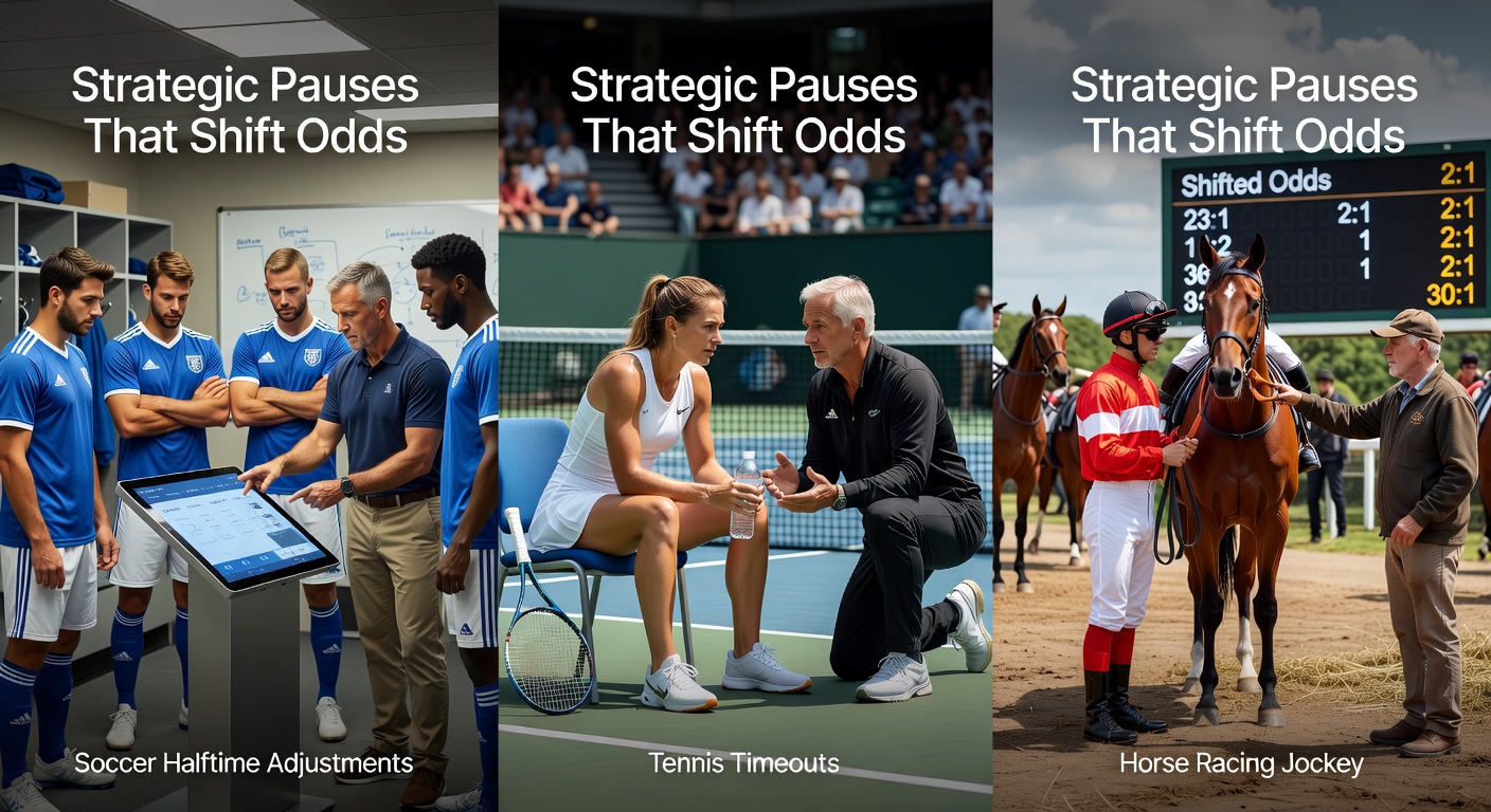 Tennis player conferring with coach during a timeout, racket in hand amid a tense match atmosphere